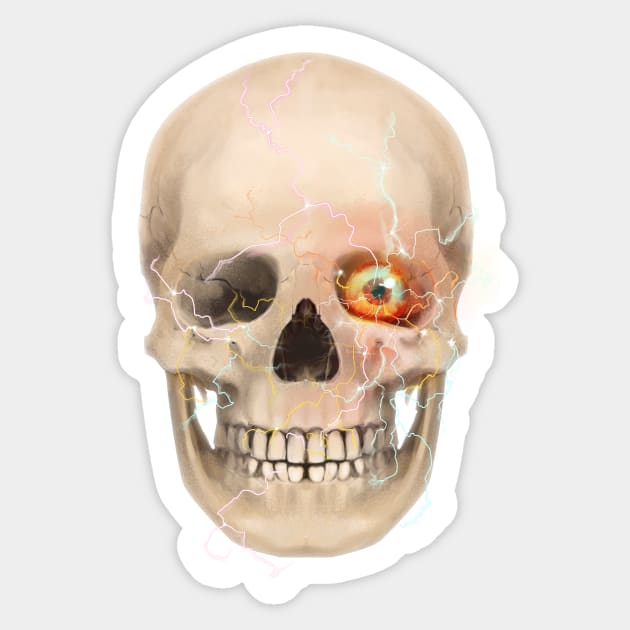 Sci fi skull Sticker by Tapan